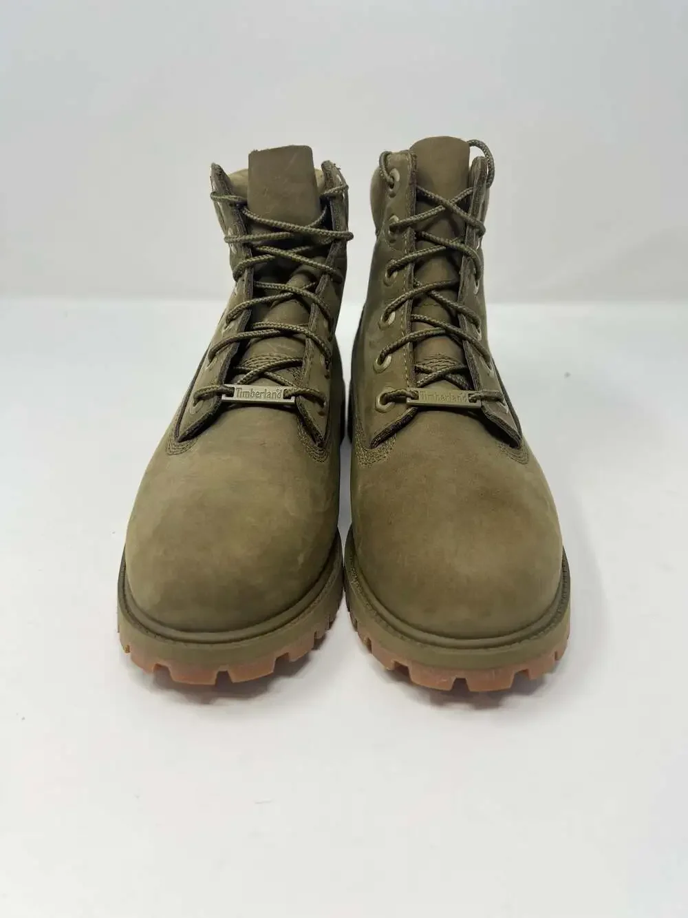 Timberland 6 Inch Premium Waterproof Boot 'Olive Green' for Boys, Size 4.5